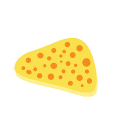 Flat design Illustration of cheese with holes in abstract shape 