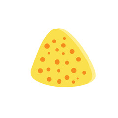 Flat design Illustration of cheese with holes in abstract shape 