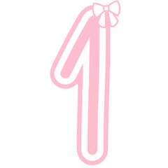 Cute pink number set