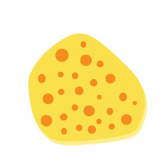 Flat design Illustration of cheese with holes in abstract shape 