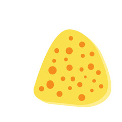 Flat design Illustration of cheese with holes in abstract shape 