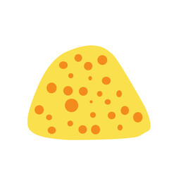 Flat design Illustration of cheese with holes in abstract shape 