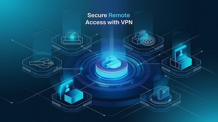 Business, Technology, Internet and network concept. VPN network security internet privacy encryption concept.
