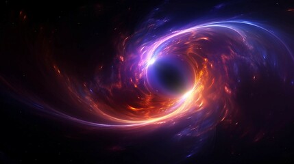 Obraz premium Powerful Image of Orange Sphere Hurtling Through Space with a Halo of Blue and Purple Ligh