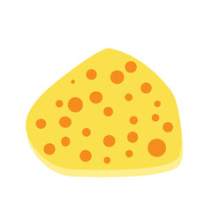 Flat design Illustration of cheese with holes in abstract shape 