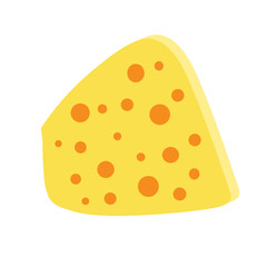 Flat design Illustration of cheese with holes in abstract shape 
