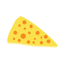 Flat design Illustration of cheese with holes in abstract shape 