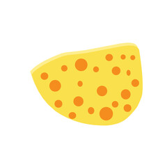 Flat design Illustration of cheese with holes in abstract shape 