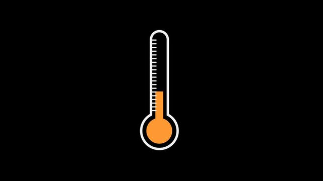 Thermometer Temperature Animation Increase and Decrease Clinic and Weather Alpha Channel. 4K Resolution.