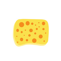 Flat design Illustration of cheese with holes in abstract shape 