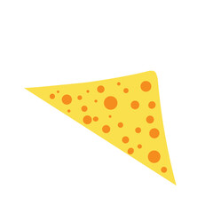 Flat design Illustration of cheese with holes in abstract shape 