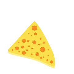 Flat design Illustration of cheese with holes in abstract shape 
