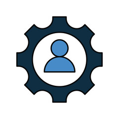 Person color line icon with white background vector stock illustration