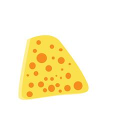 Flat design Illustration of cheese with holes in abstract shape 