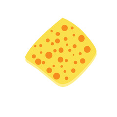 Flat design Illustration of cheese with holes in abstract shape 