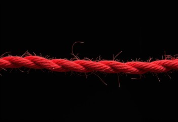 Red Horizontal Thread: Black Background, Simple Line, Minimalist Design, Abstract Graphic, Modern Texture, Clean Style, Line Art, Textile Detail, Thread Detail


