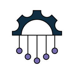 Setting  color line icon with white background vector stock illustration