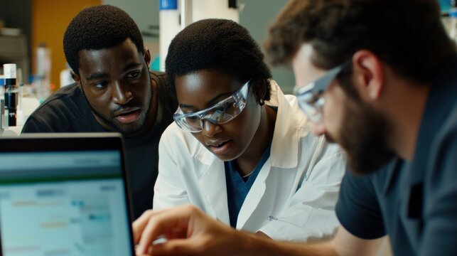 Young Diverse Scientists Collaborating in Laboratory Environment