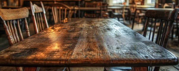 Rustic Wooden Table in Antique Shop