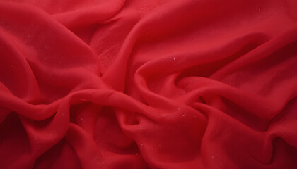 Obraz premium abstract minimalist silk wavy fabric red color texture surface, rough old, vintage touch,simple, close up,
