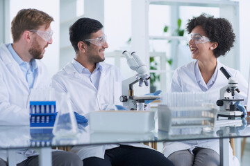 Team of Medical Research Scientists Working on Generation Experimental Drug
