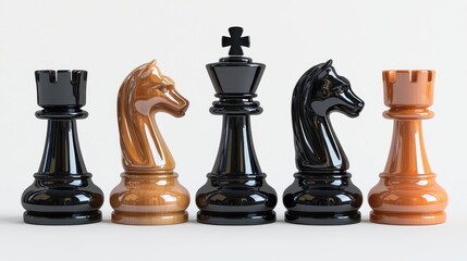 Chess pieces in strategic formation modern studio still life minimalist environment close-up game strategy
