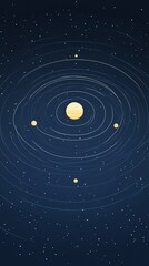 Pixel Art Galaxy: Celestial Bodies Orbiting in a Starry Night Sky