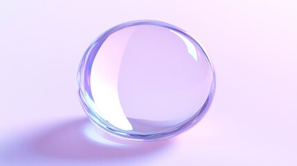 Obraz premium Glass Sphere Pastel Light Reflection Minimalist Design