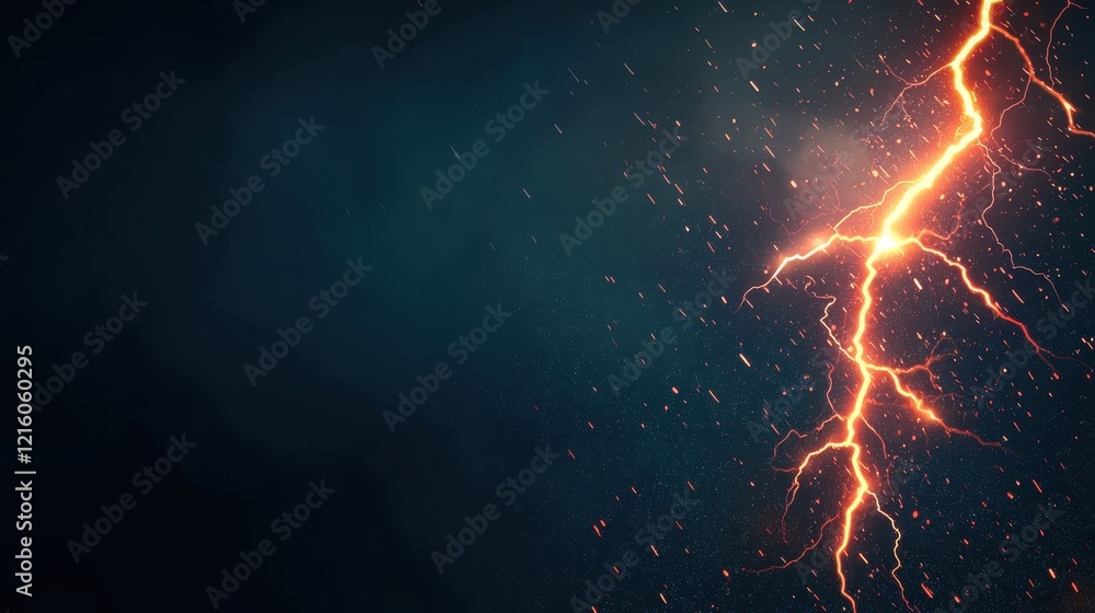 Poster lightning bolt in financial data visualization a stock ticker display with lightning bolts highlight