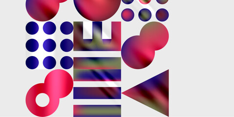 Triangles, circles, squares, rectangles design. Vector Illustration For Wallpaper, Banner, Background, Card, Book Illustration, landing page