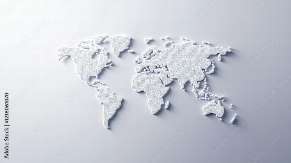 Aufkleber dotted world map an animated dotted world map with pulsating dots, representing real time data flow,