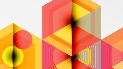Creative hexagons geometric shapes design