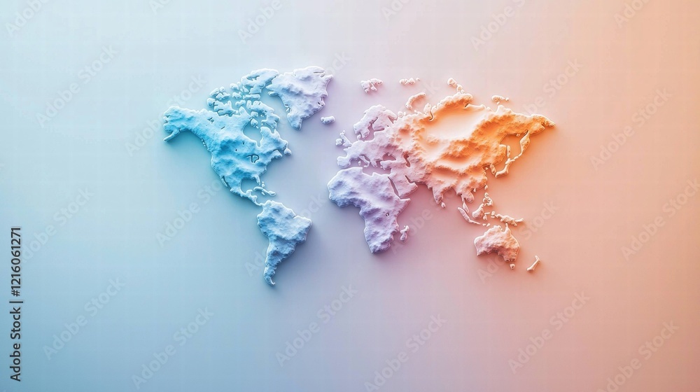 Aufkleber world map with heat map gradient a world map using color gradients to depict the spread of a disease
