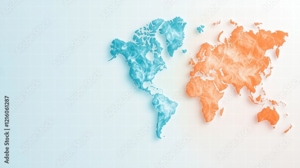 Aufkleber world map with heat map gradient a world map with a heat map gradient showing economic activity, vis
