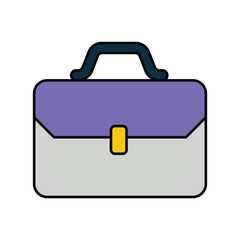 Suitcase  color line icon with white background vector stock illustration