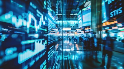 A chaotic Wall Street trading floor with brokers tracking stock prices, traders shouting, and screens flashing financial data and news updates.