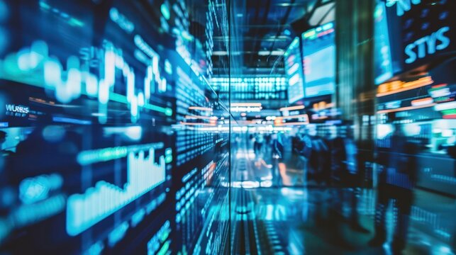 A chaotic Wall Street trading floor with brokers tracking stock prices, traders shouting, and screens flashing financial data and news updates.