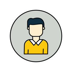 Avatar  color line icon with white background vector stock illustration