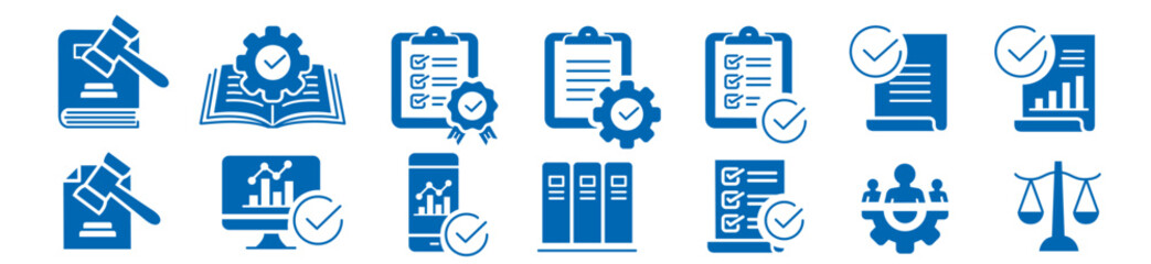 Regulation icons set vector illustration