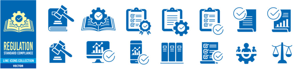 Regulation icons set vector illustration