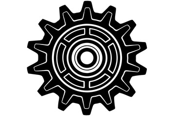 gear wheel silhouette vector 