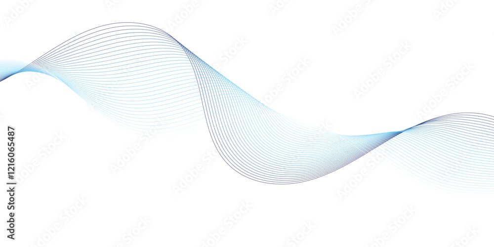 Aufkleber wave flowing liquid line abstract background. black and white vector design 3d lines in perspective,