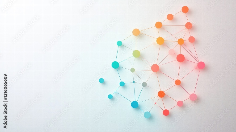 Poster innovative network or node diagram complex network diagram with nodes and connections representing d