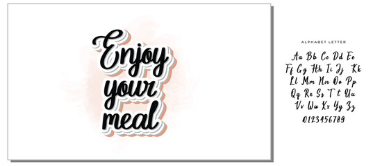 Enjoy your meal. Lettering. Ink illustration. t-shirt design.