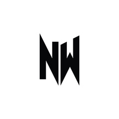NW monogram logo design letter text name symbol monochrome logotype alphabet character simple logo