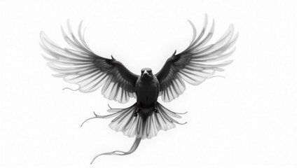 Obraz premium Majestic Crow in Flight