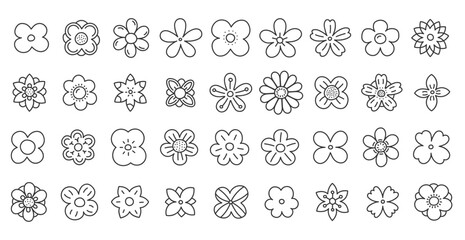 Hand drawn doodle flowers collection, vector eps10 illustration
