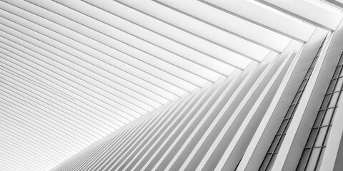 Obraz premium Architectural Lines A Study in White and Gray, Converging Structures