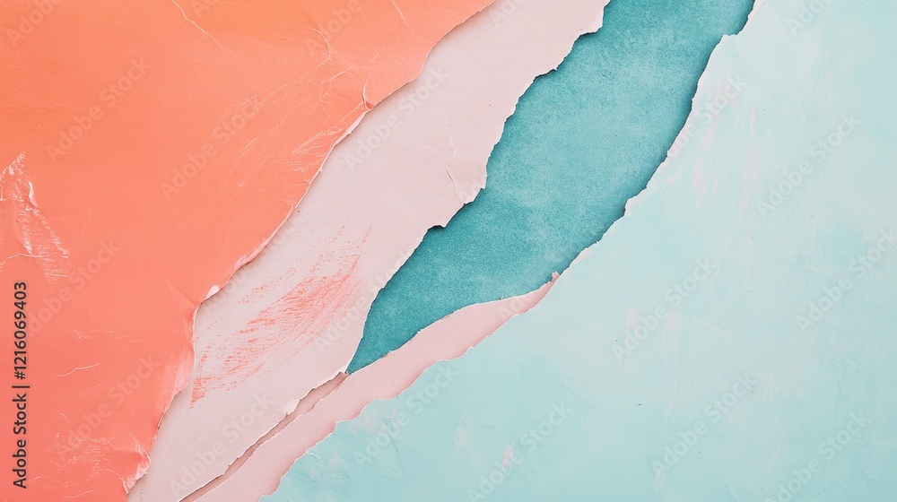 Poster abstract pastel color palette: torn paper texture background image