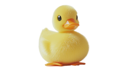 Yellow rubber duck with transparent PNG background